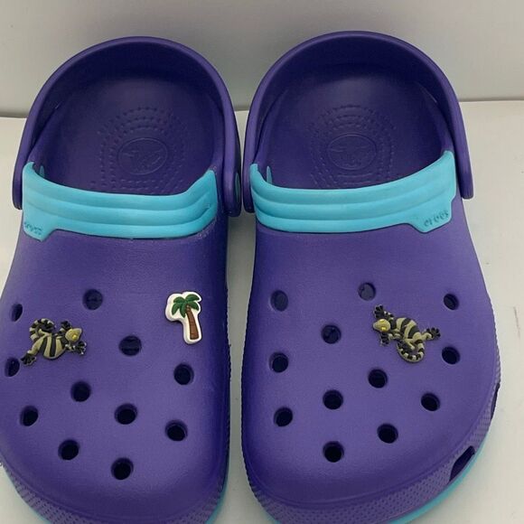 Crocs Unisex Purple Blue Slip On Comfort Crocband Clog Size 5 Mens 7 Womens - Picture 4 of 11